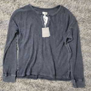 Thread and supple long sleeve waffle tshirt